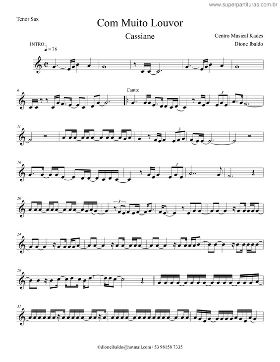 Partitura da música Com Muito Louvor v.15