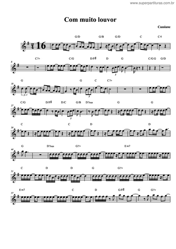 Partitura da música Com Muito Louvor