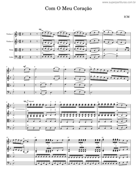 Partitura da música Com O Meu Coração