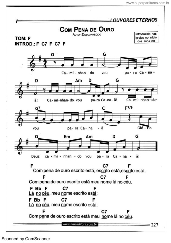 Partitura da música Com Pena De Ouro