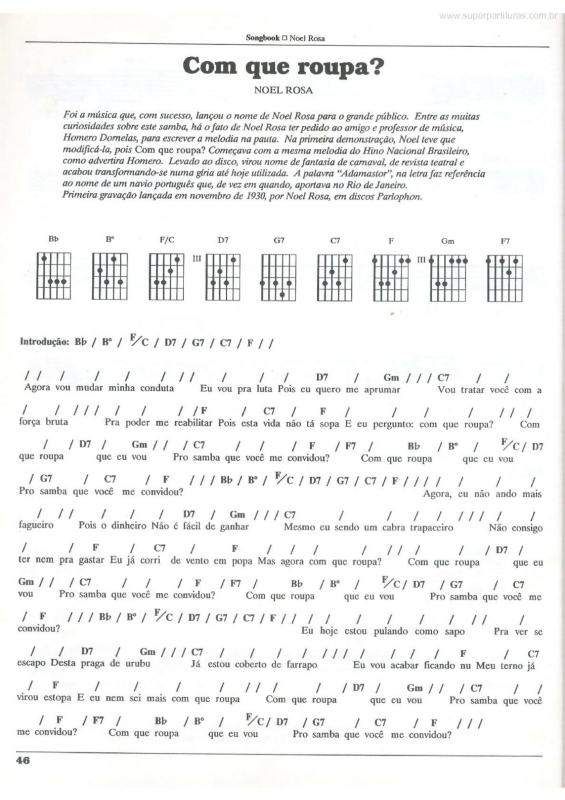 Partitura da música Com que Roupa? v.2