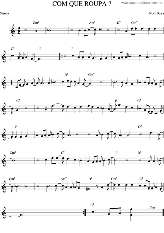 Partitura da música Com Que Roupa? v.3