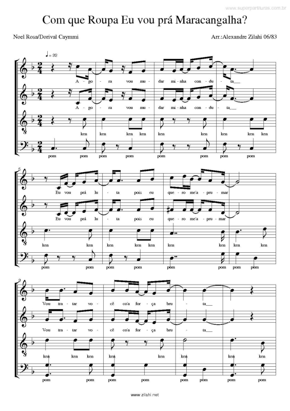 Partitura da música Com que Roupa Eu Vou Prá Maracangalha?