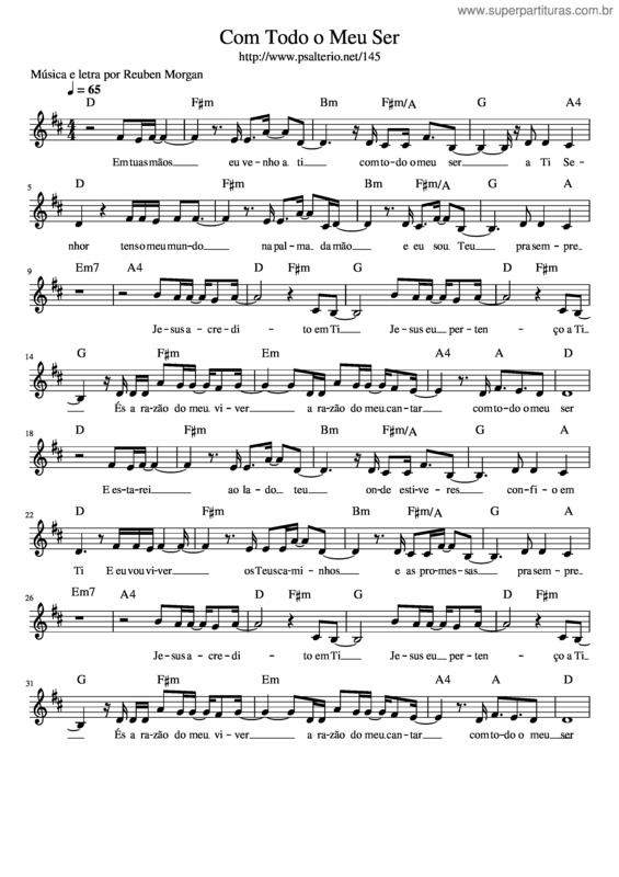 Partitura da música Com Todo O Meu Ser v.2