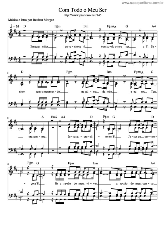 Partitura da música Com Todo O Meu Ser