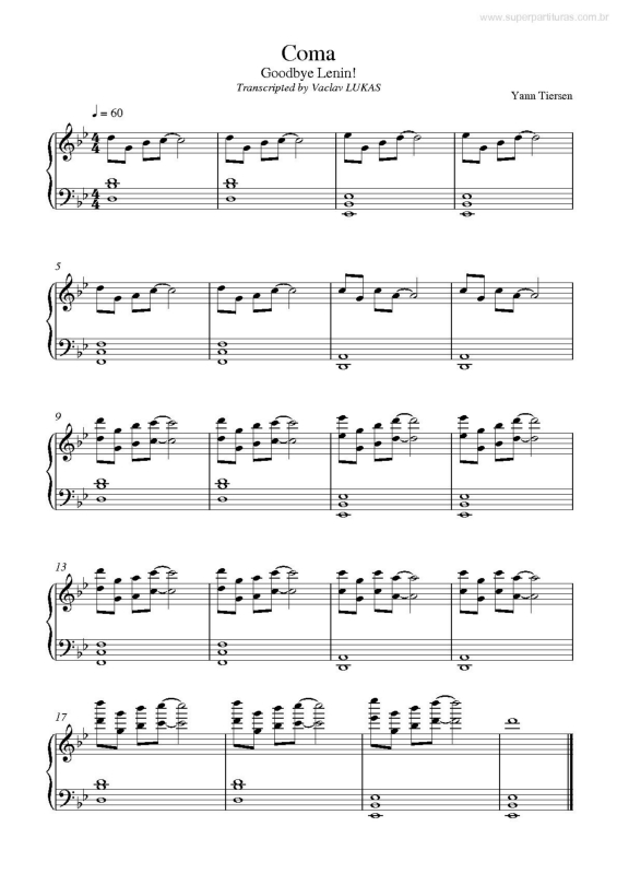 Partitura da música Coma