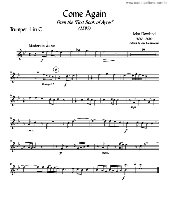 Partitura da música Come Again