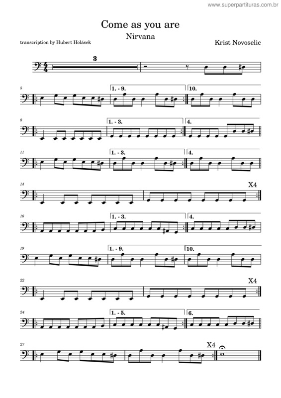 Partitura da música Come As You Are – Nirvana v.7