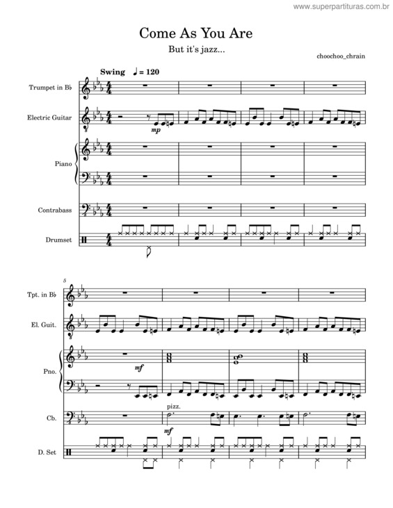 Partitura da música Come As You Are – Nirvana v.8