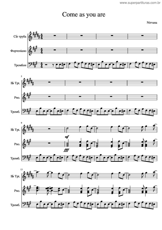 Partitura da música Come As You Are v.13
