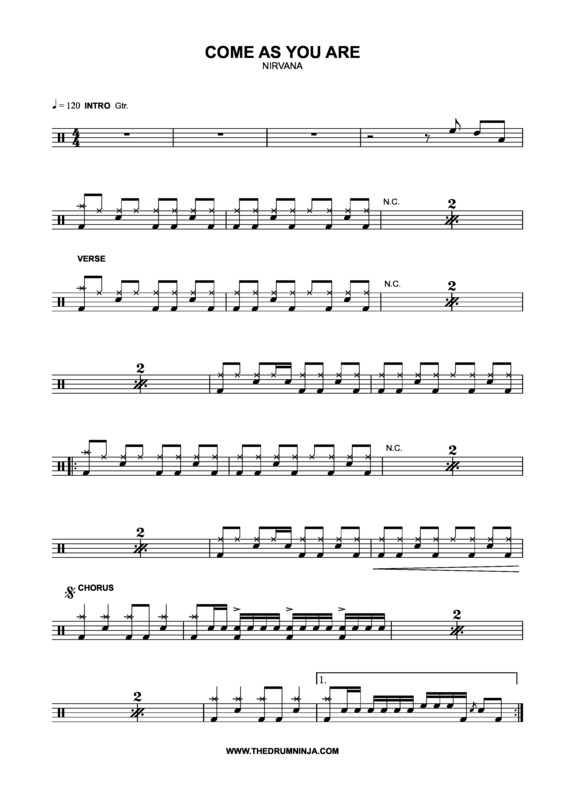 Partitura da música Come As You Are v.6