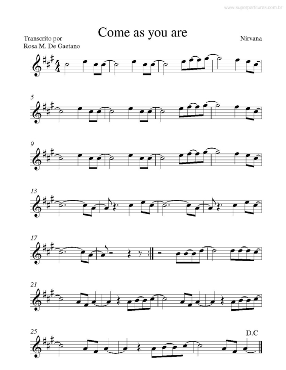 Partitura da música Come As You Are