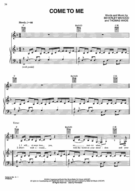 Partitura da música Come to Me