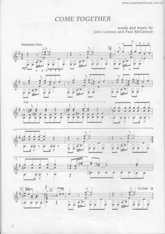 Partitura da música Come Together v.4