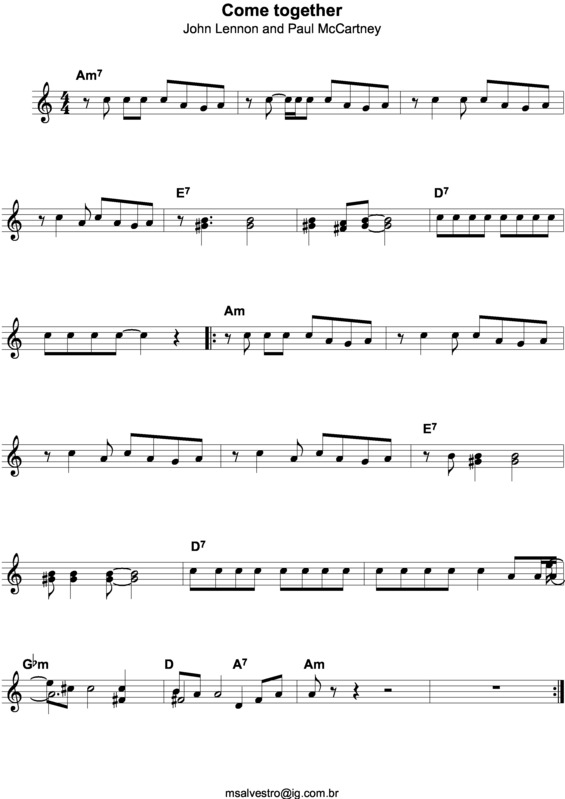 Partitura da música Come Together v.5