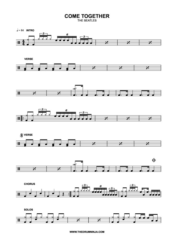 Partitura da música Come Together v.7