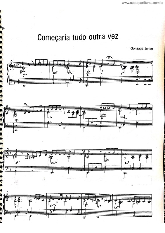 Partitura da música Começaria Tudo Outra Vez v.6