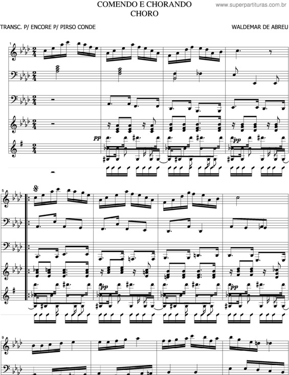 Partitura da música Comendo E Chorando v.2