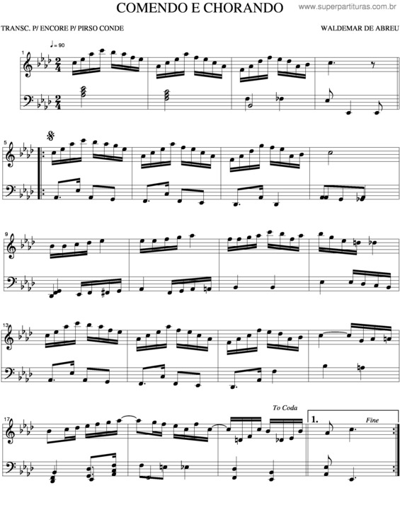 Partitura da música Comendo E Chorando v.3