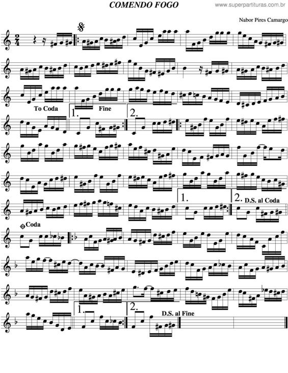 Partitura da música Comendo Fogo