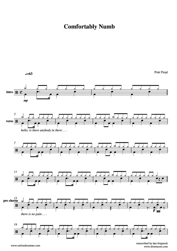 Partitura da música Comfortably Numb v.4