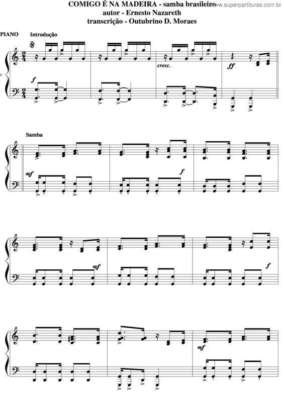 Partitura da música Comigo É Na Madeira v.5