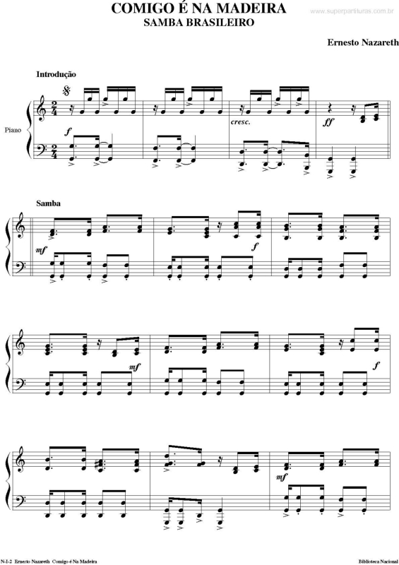 Partitura da música Comigo É Na Madeira