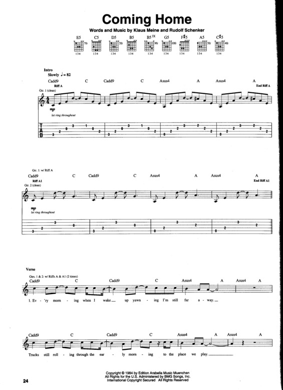 Partitura da música Coming Home