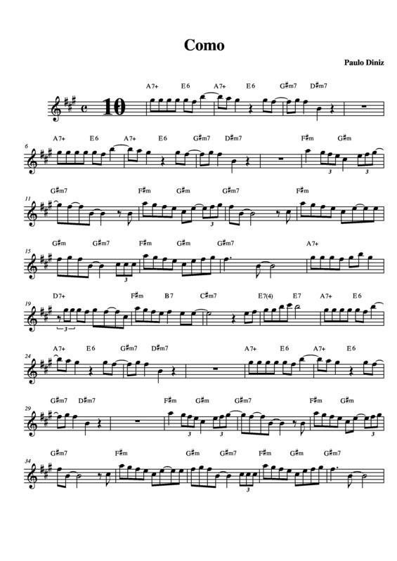 Partitura da música Como?