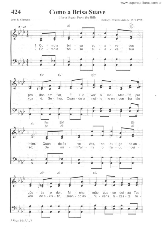 Partitura da música Como A Brisa Suave