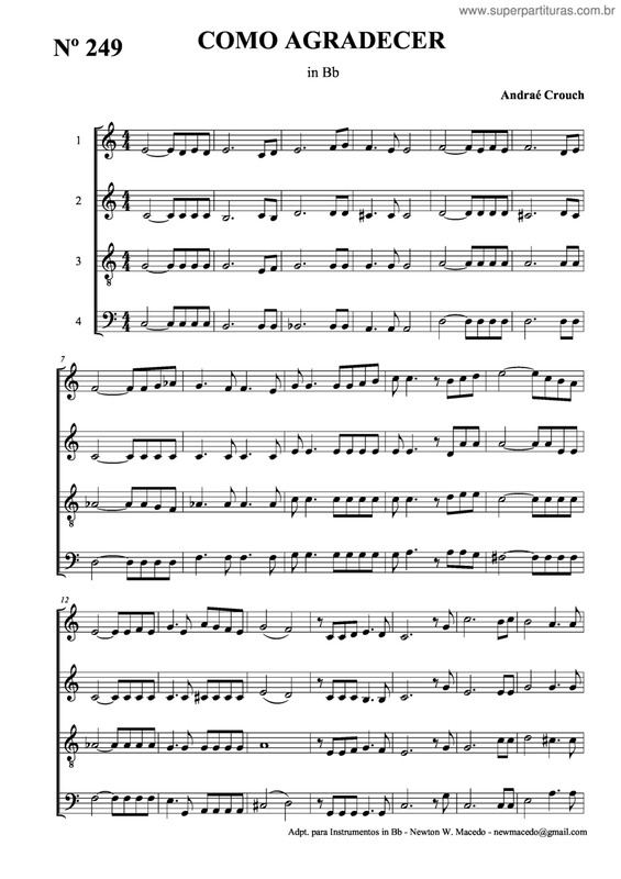 Partitura da música Como Agradecer v.2