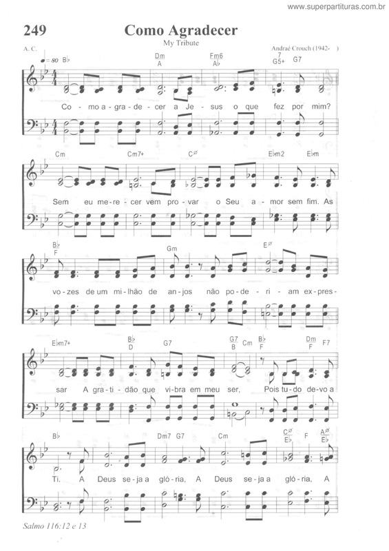 Partitura da música Como Agradecer