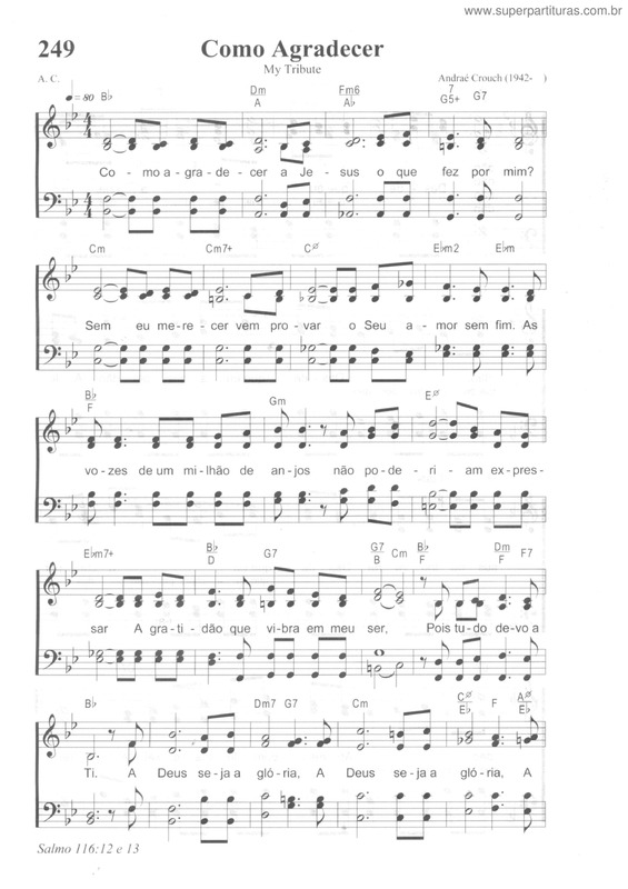 Partitura da música Como Agradecer