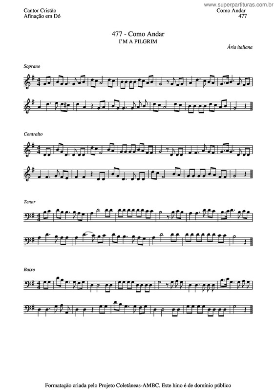 Partitura da música Como Andar v.2