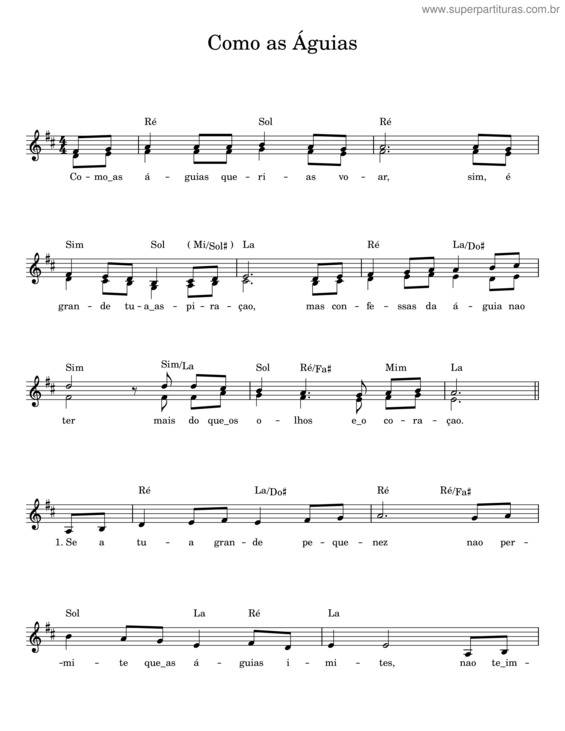 Partitura da música Como As Águias