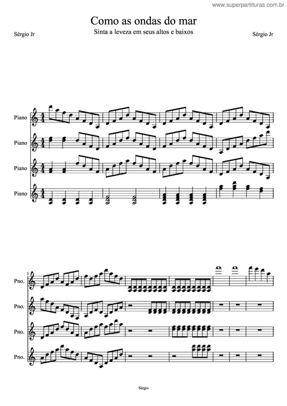 Partitura da música Como As Ondas Do Mar v.2