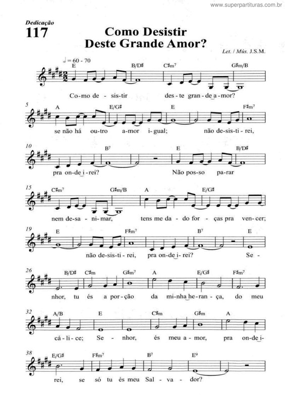 Partitura da música Como Desistir Deste Grande Amor?