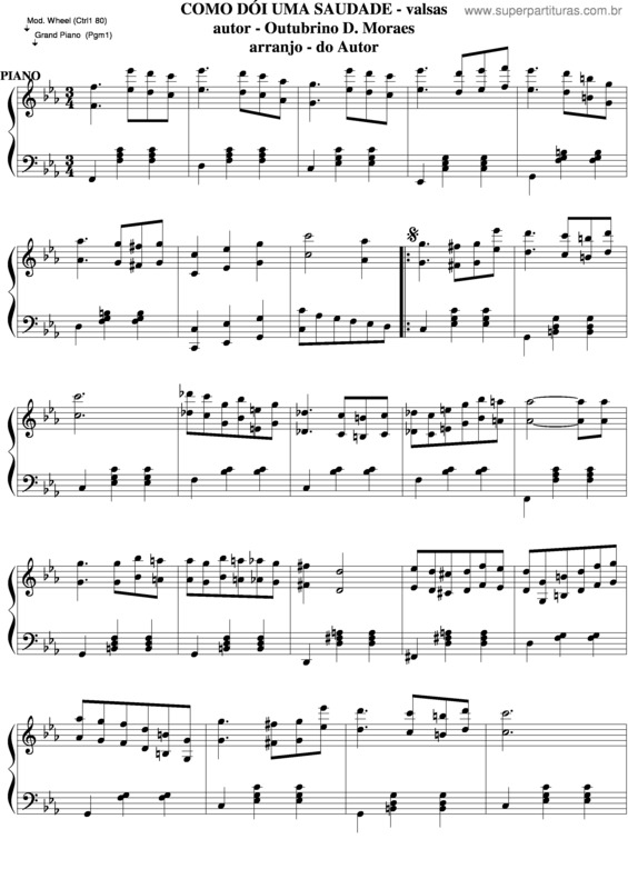 Partitura da música Como Dói Uma Saudade v.4