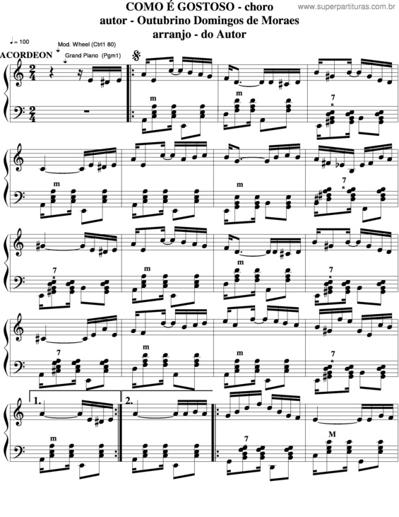 Partitura da música Como É Gostoso v.3