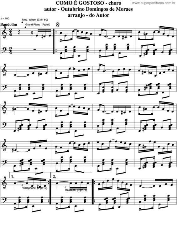 Partitura da música Como É Gostoso v.5