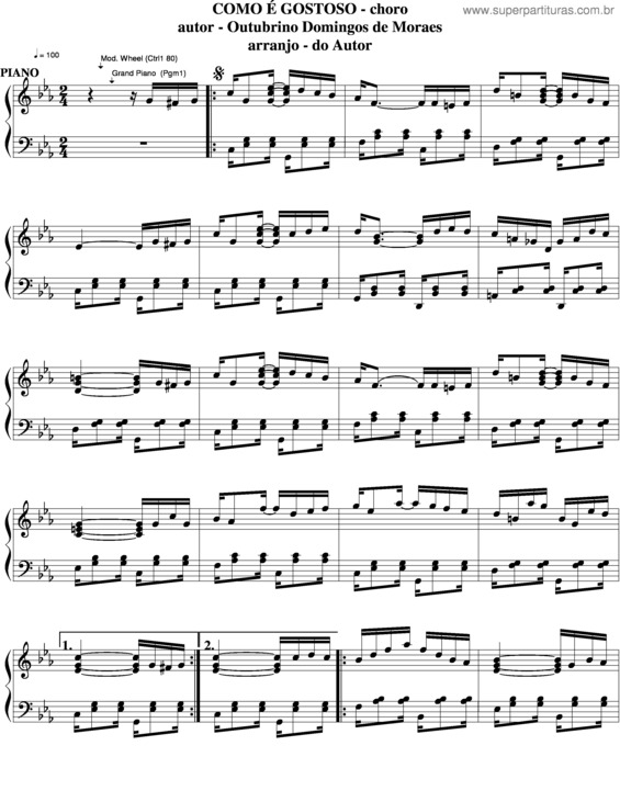 Partitura da música Como É Gostoso v.6