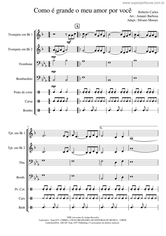 Partitura da música Como E Grande O Meu Amor Por Voce – Roberto Carlos