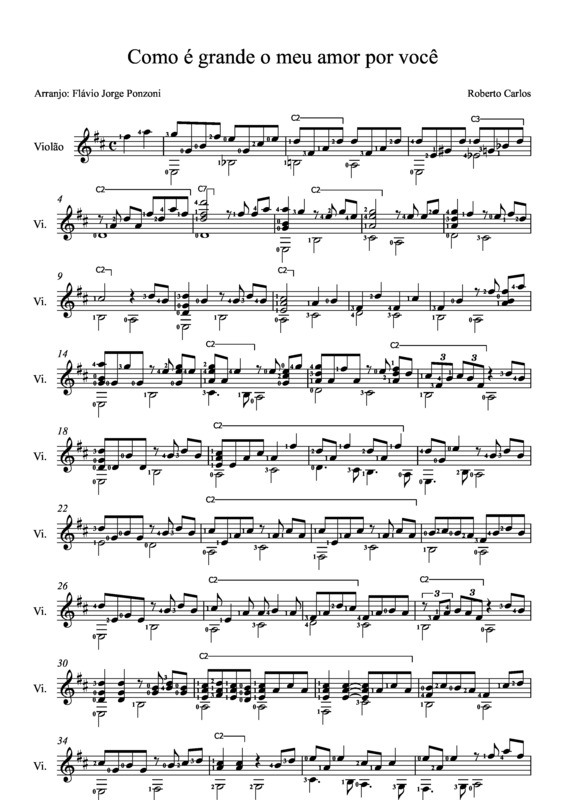 Partitura da música Como É Grande o Meu Amor Por Você v.11