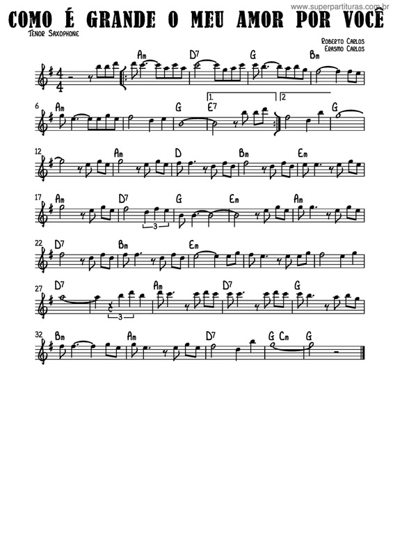 Partitura da música Como É Grande O Meu Amor Por Você v.12