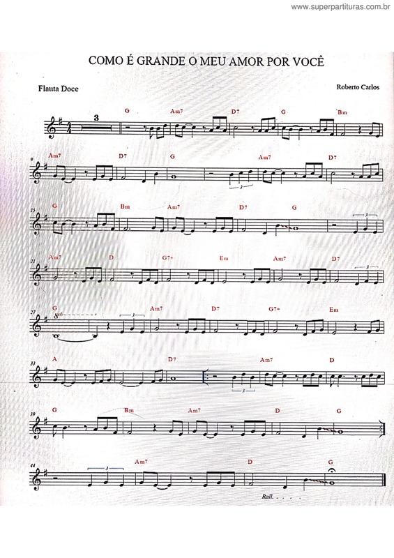 Partitura da música Como É Grande O Meu Amor Por Você v.14