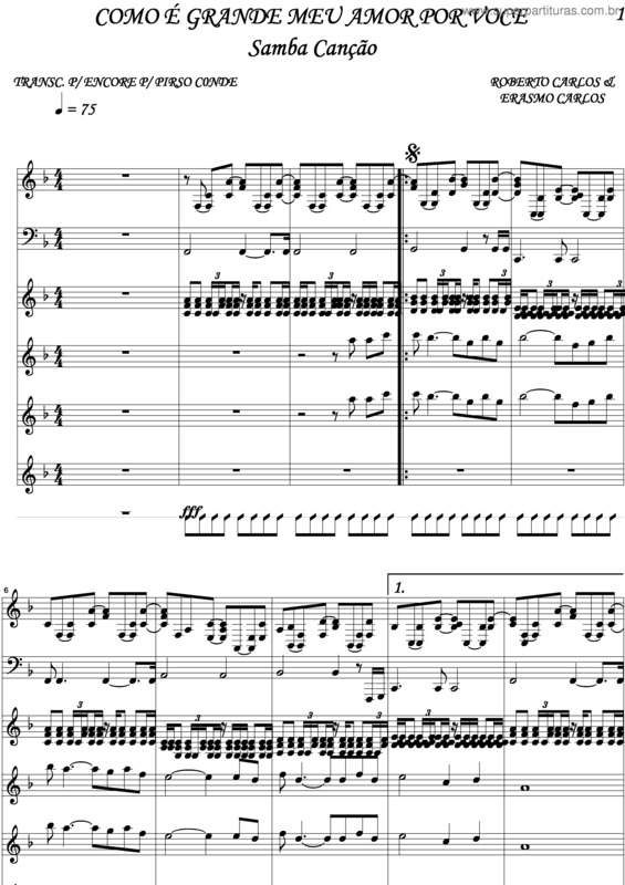 Partitura da música Como É Grande O Meu Amor Por Você v.3