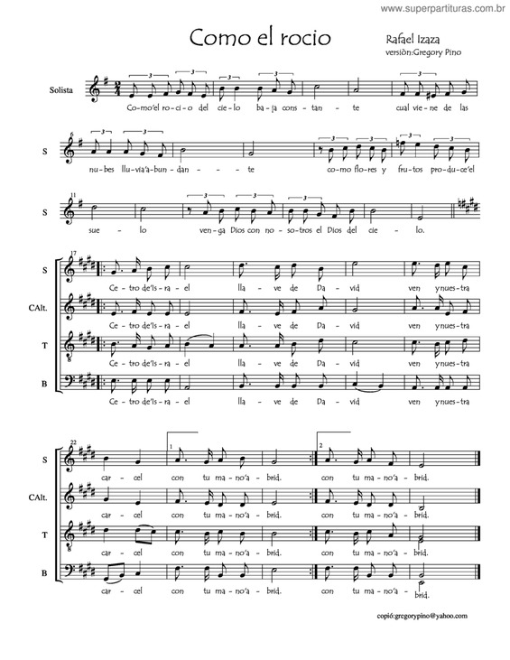 Partitura da música Como El Rocio