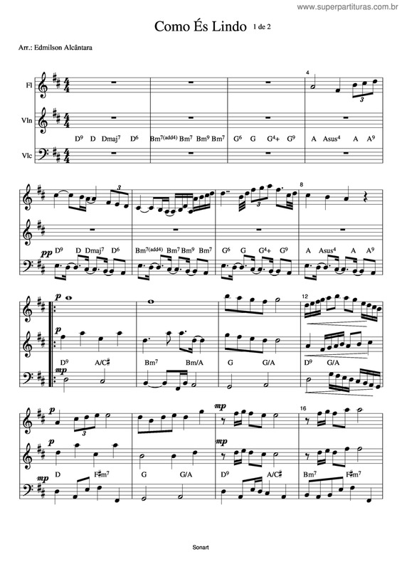 Partitura da música Como És Lindo v.4