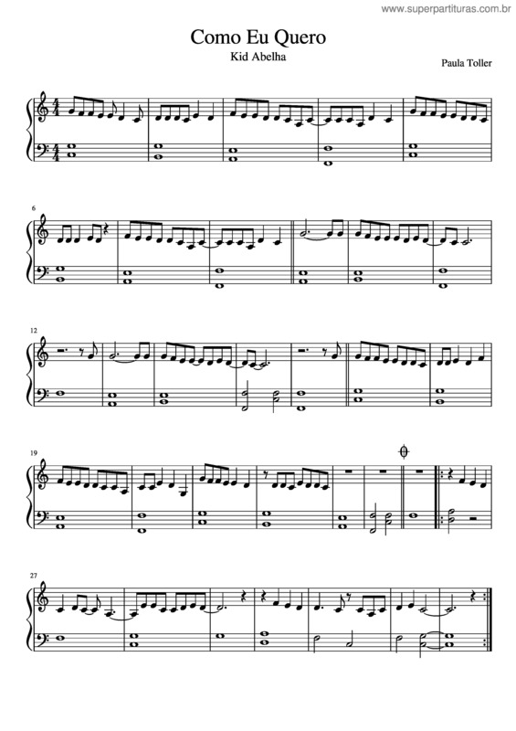 Partitura da música Como Eu Quero v.10
