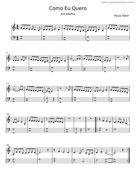 Partitura da música Como Eu Quero v.12
